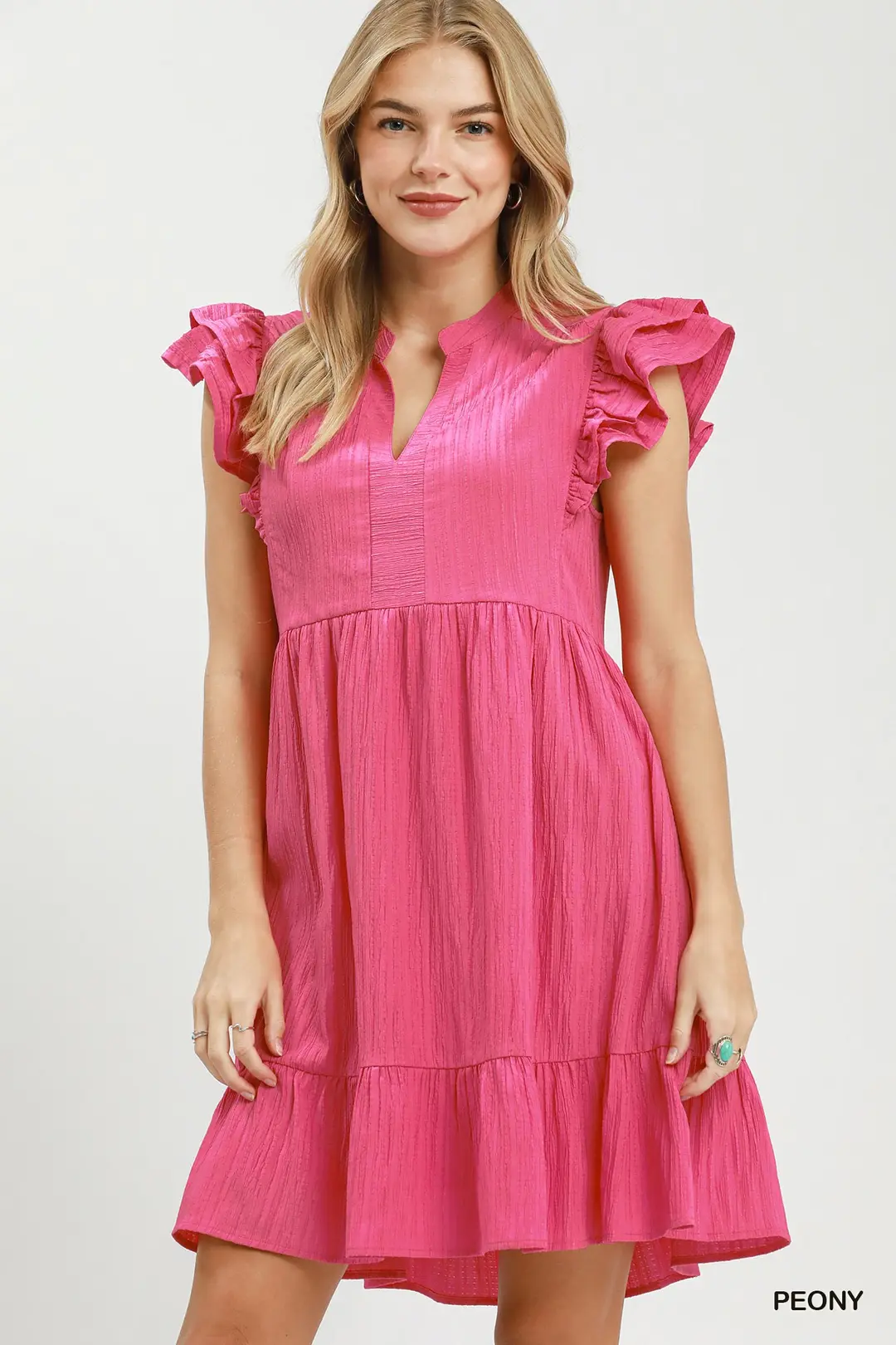 Ruffle Sleeve Babydoll Dress