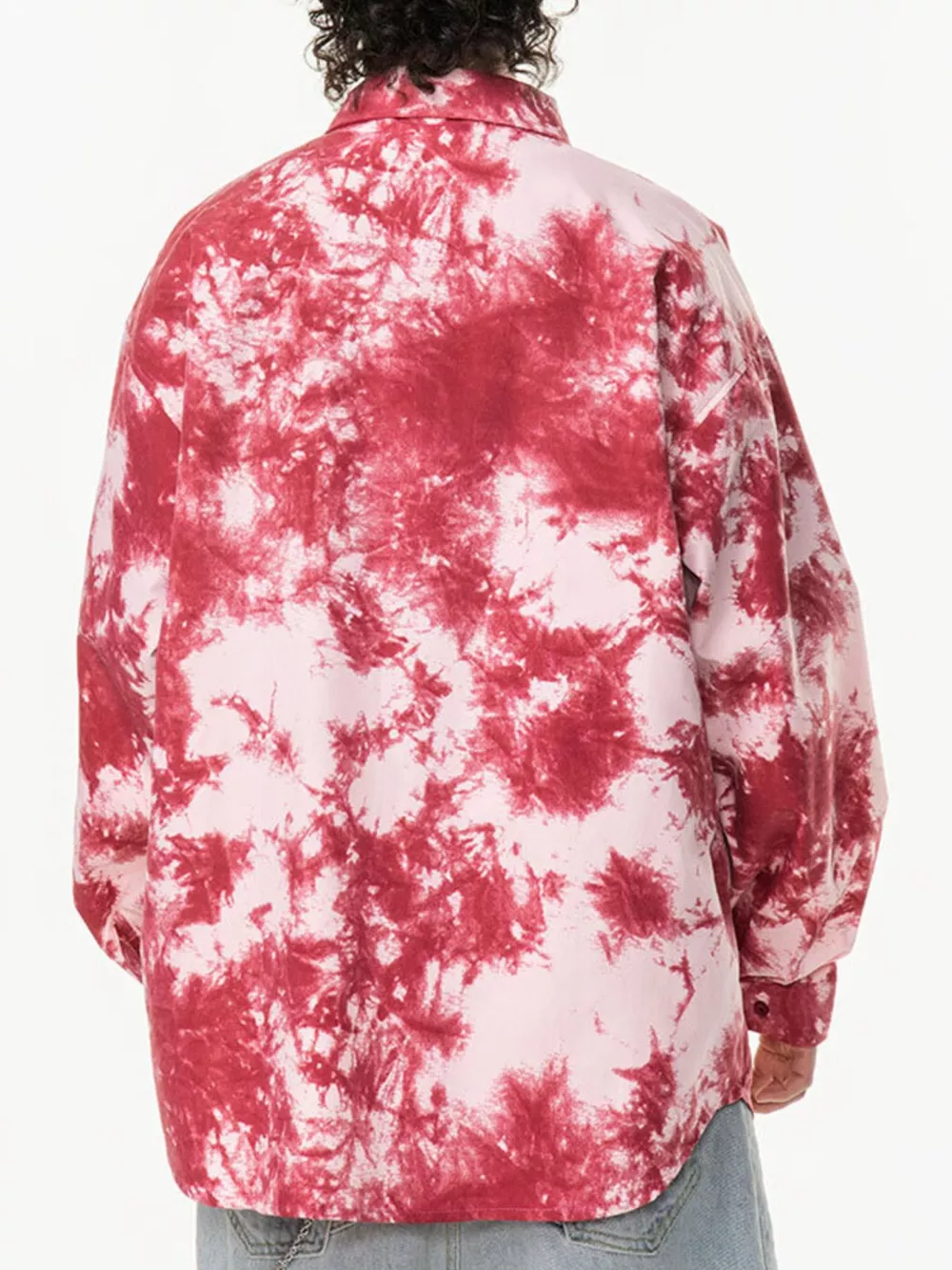 Men's Plus Size Tie-Dye Oversized Button-Up Shirt, image 11
