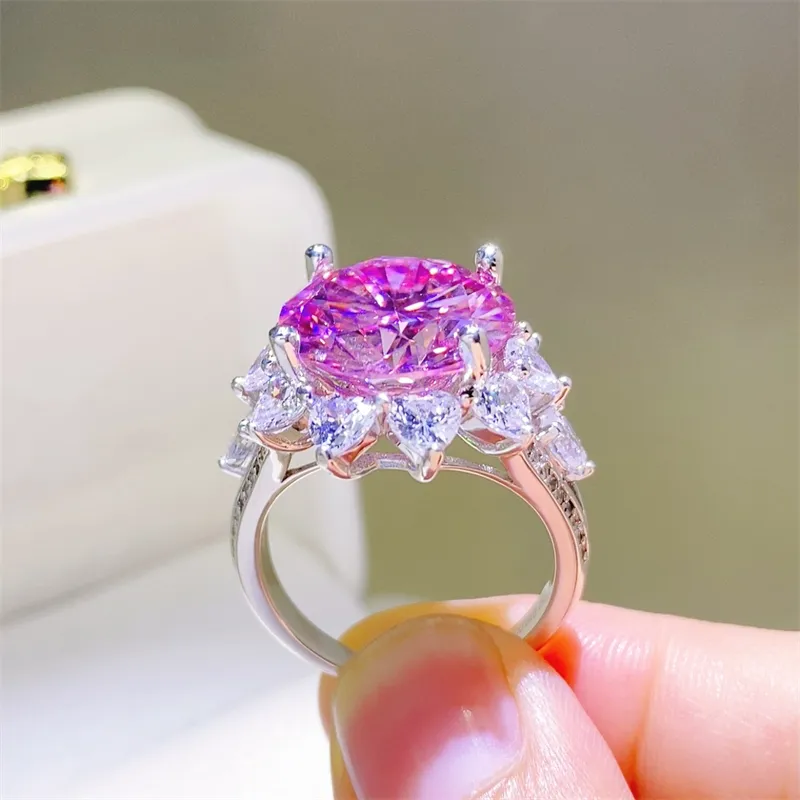 10 Carat Moissanite Zircon 925 Sterling Silver Ring, image 3