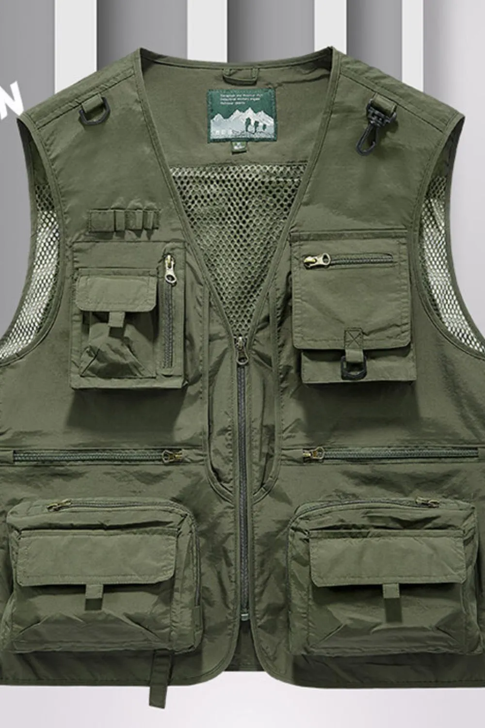 Men's Full Size Zip Up Vest Plus Size