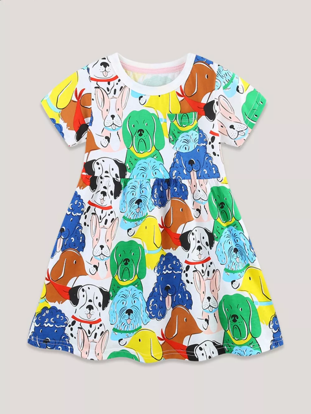 Children's Cartoon Dog Print Casual Dress, image 2