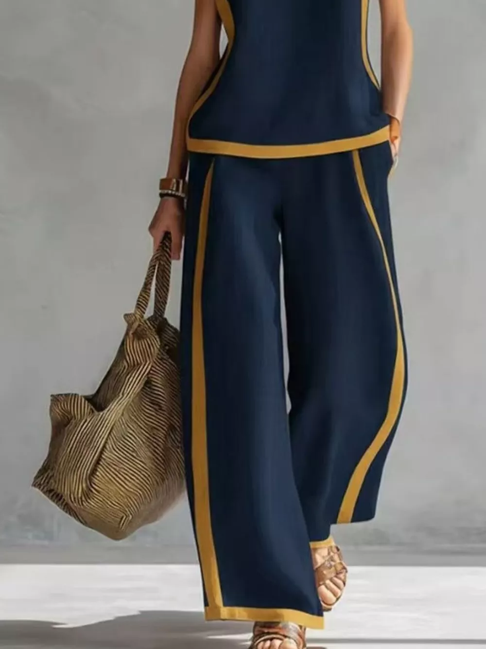 Sleeveless Tank Top and Wide-Leg Pants Set, image 6