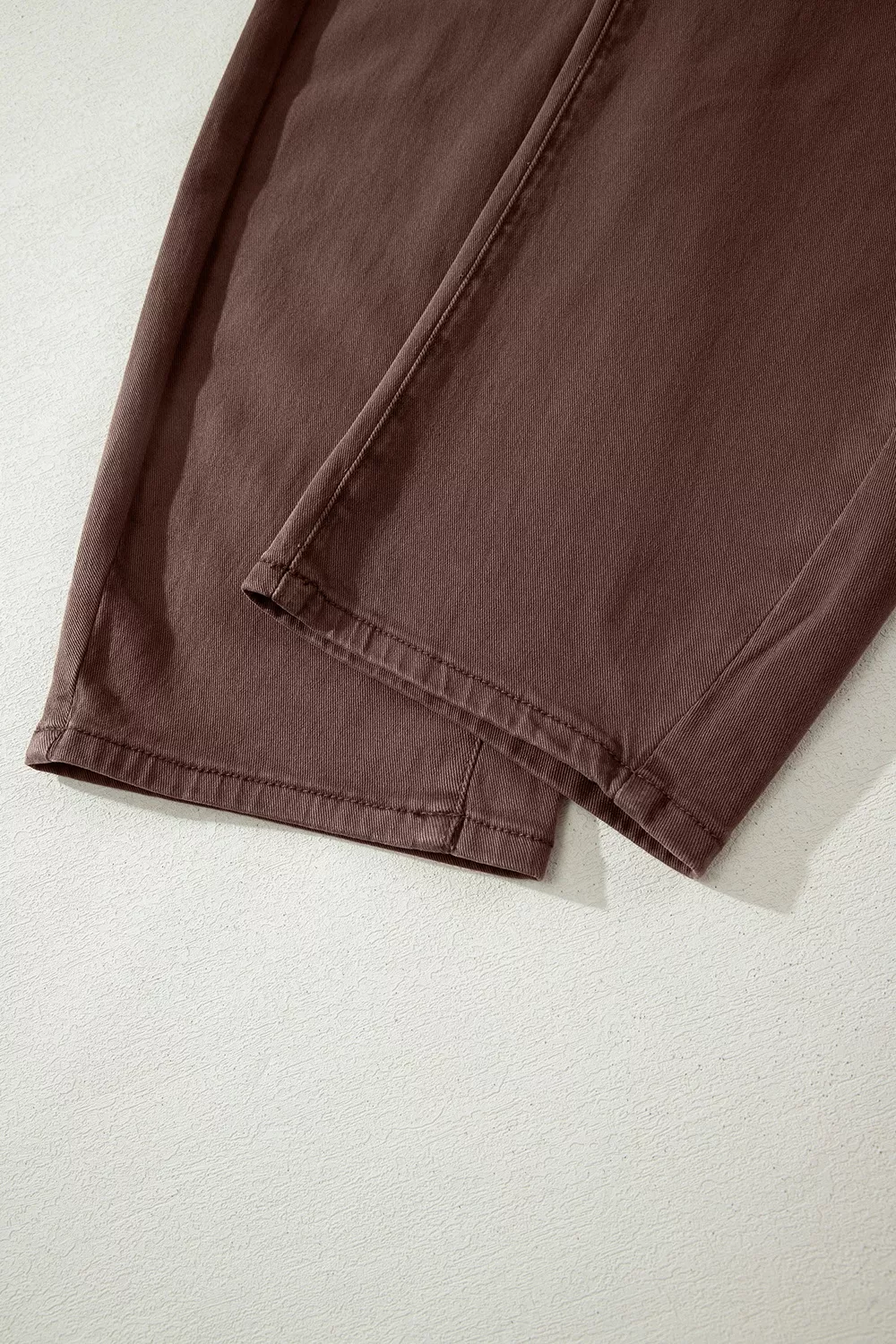 Solid Color Square Patch Pocket Ankle-length Barrel Jeans, image 17