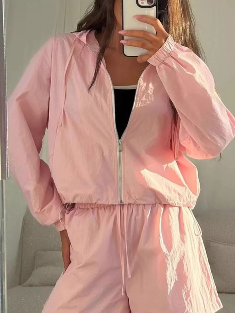 Lightweight Hooded Jacket and Shorts Set, image 6