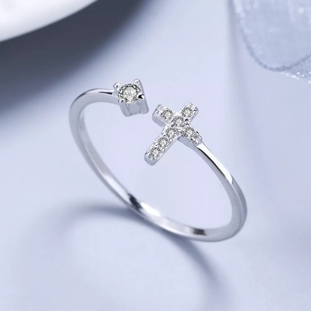 Adjustable Open Cross Ring, image 3