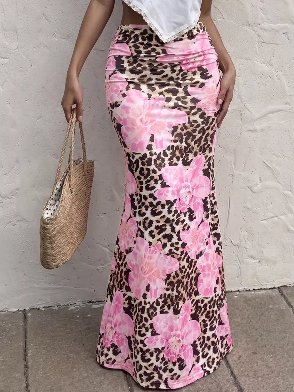 Leopard Print Bodycon Maxi Skirt, image 3