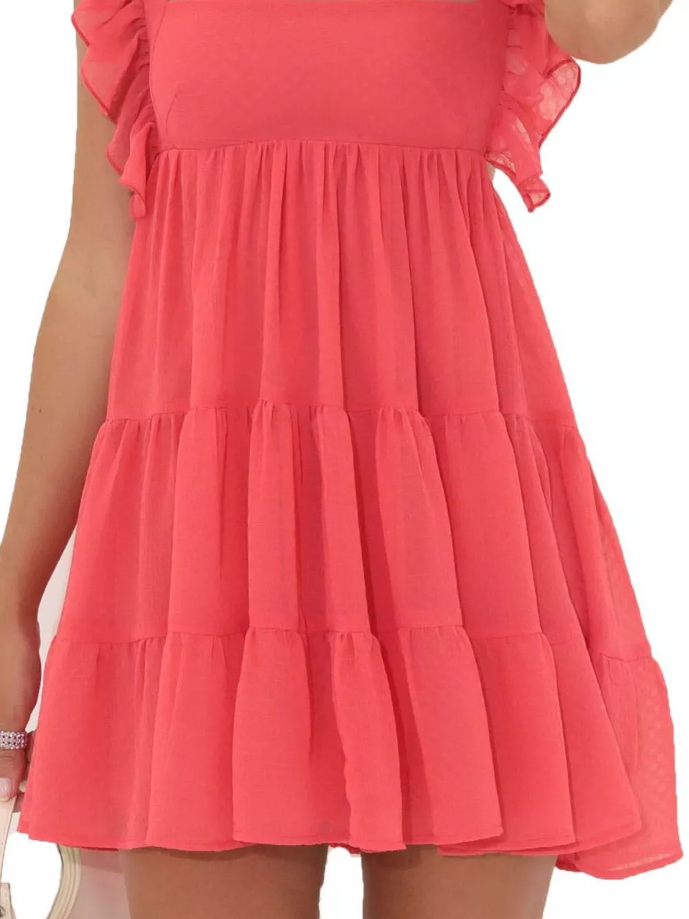 Ruffled Square Neck Tiered Dress, image 2