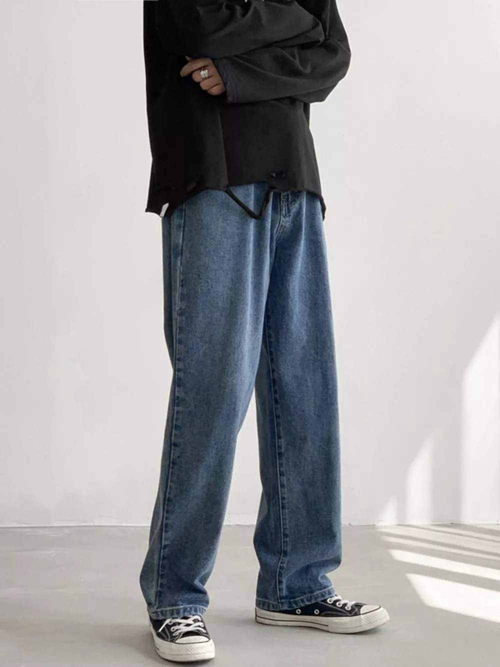 Men's Wash Loose Fit Jeans, image 6
