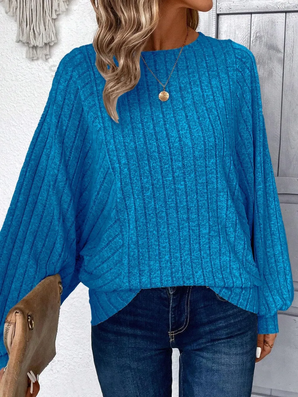 Plus Size Round Neck Batwing Sleeve T-Shirt, image 15