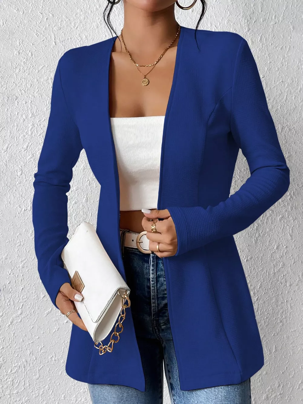 One Button Long Sleeve Blazer, image 2