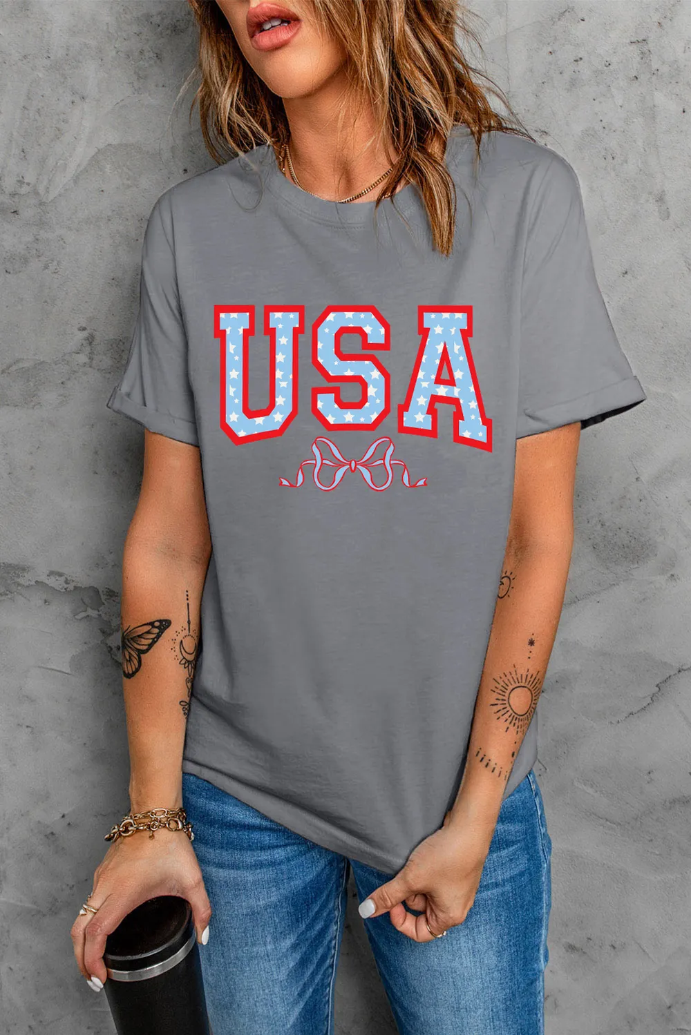 USA Round Neck Short Sleeve T-Shirt, image 2