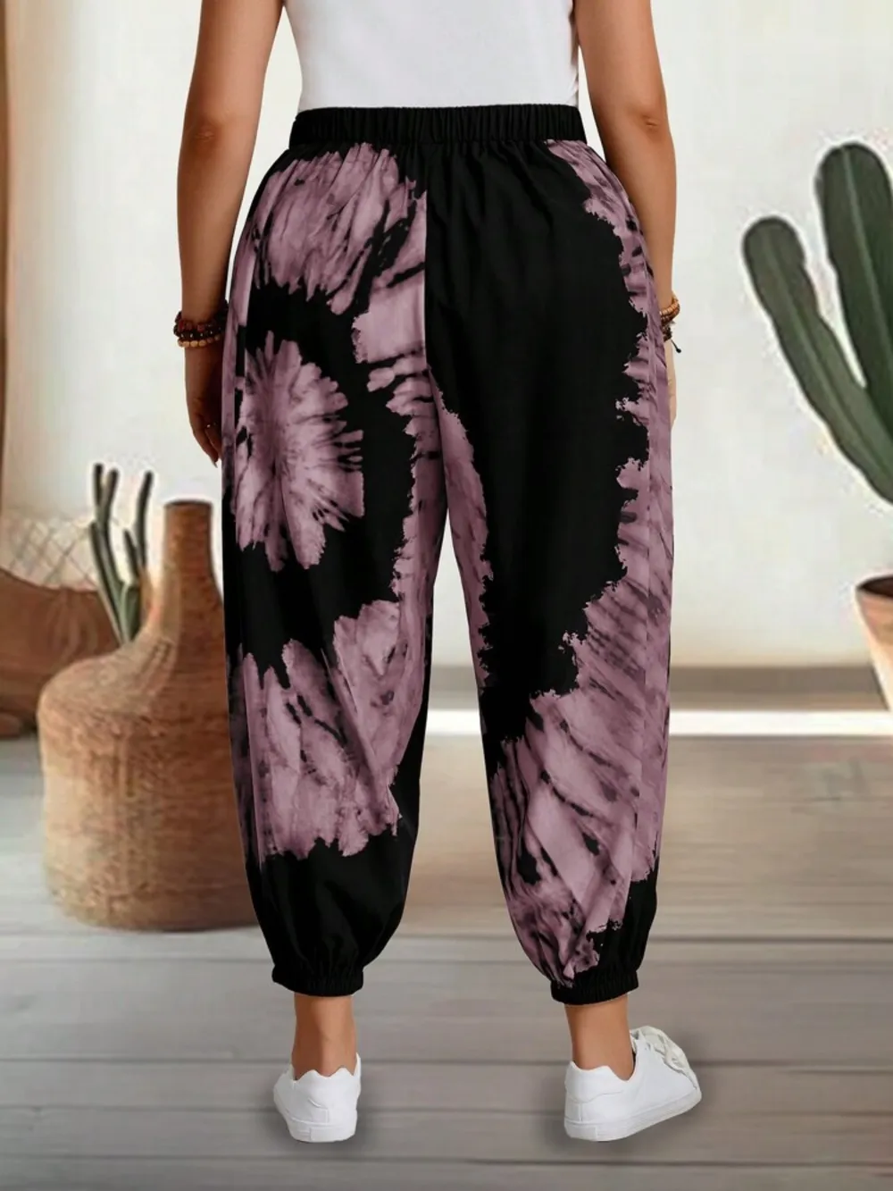 Tie-Dye Elastic Waist Pants, image 3