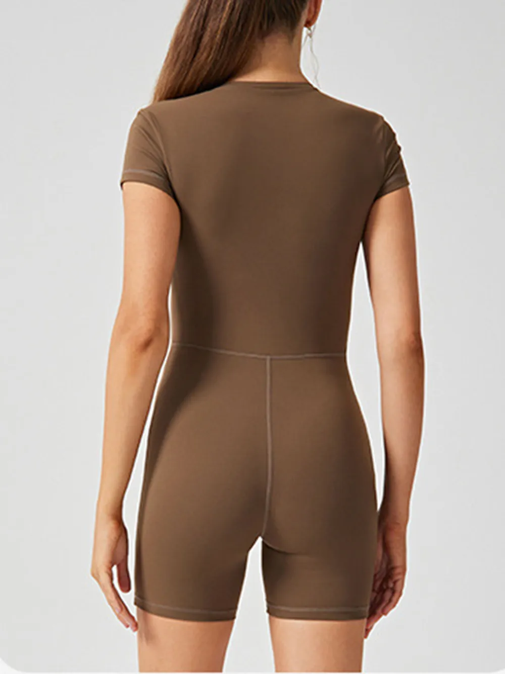 Half Zip Short Sleeve Active Romper, image 3