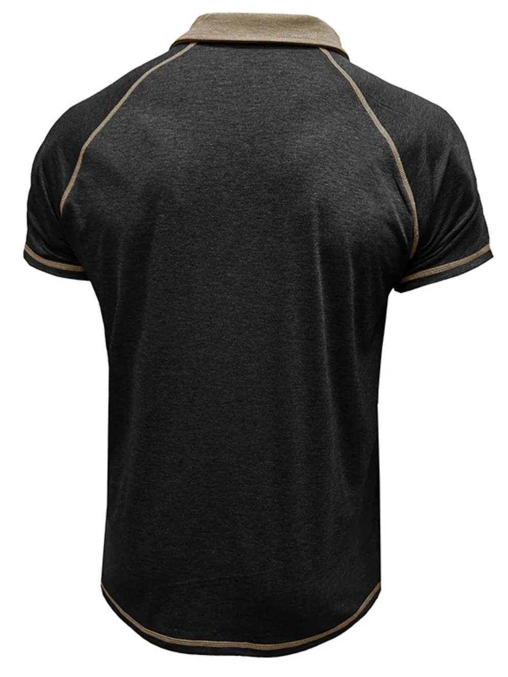 Men's Full Size Contrast Collar Short Sleeve Polo Shirt Plus Size, image 4