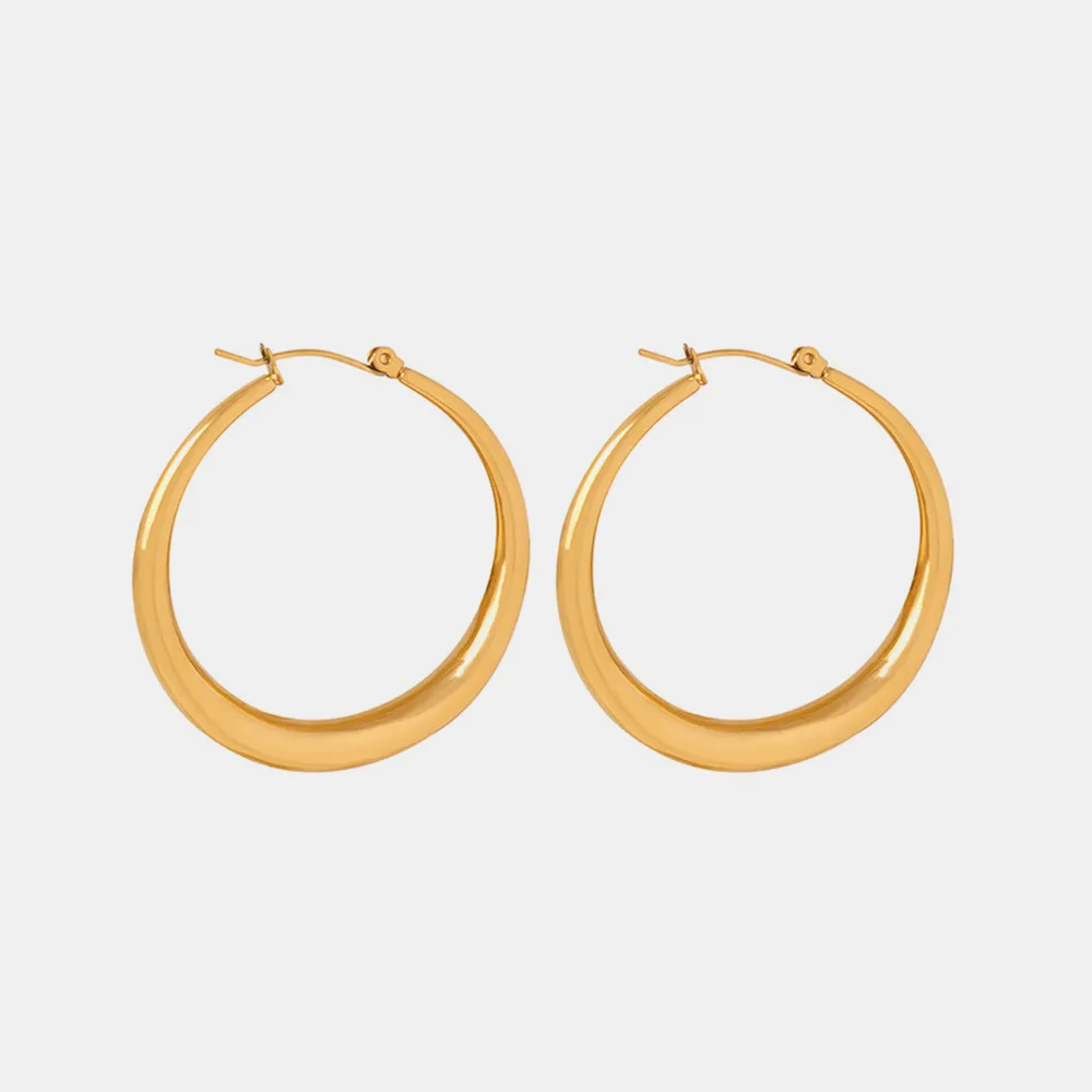 18K Gold-Plated Hoop Earrings, image 2
