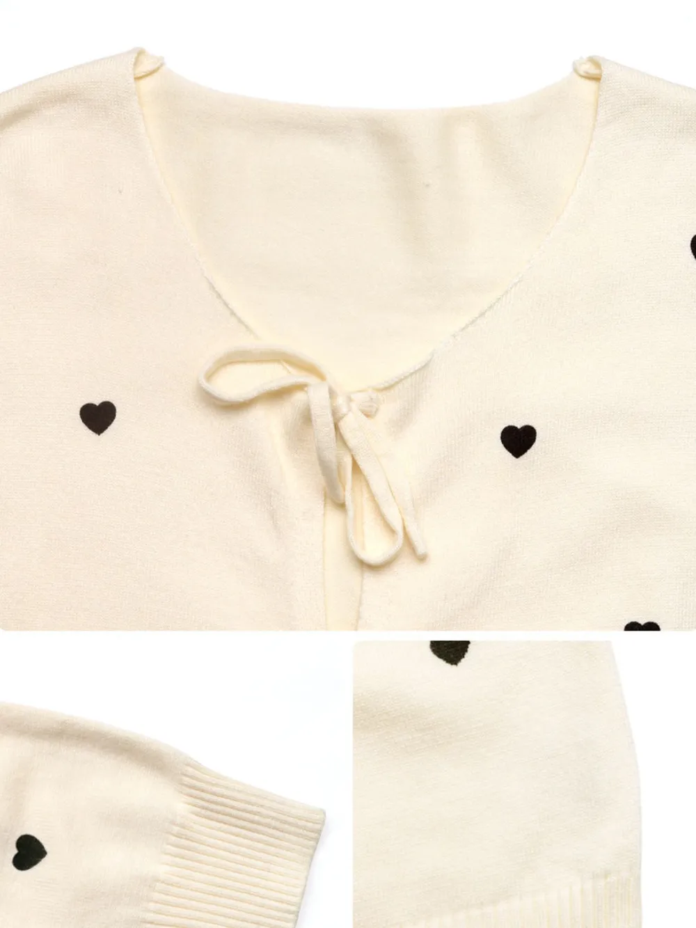 Heart Tie-Front Long Sleeve Cardigan, image 7