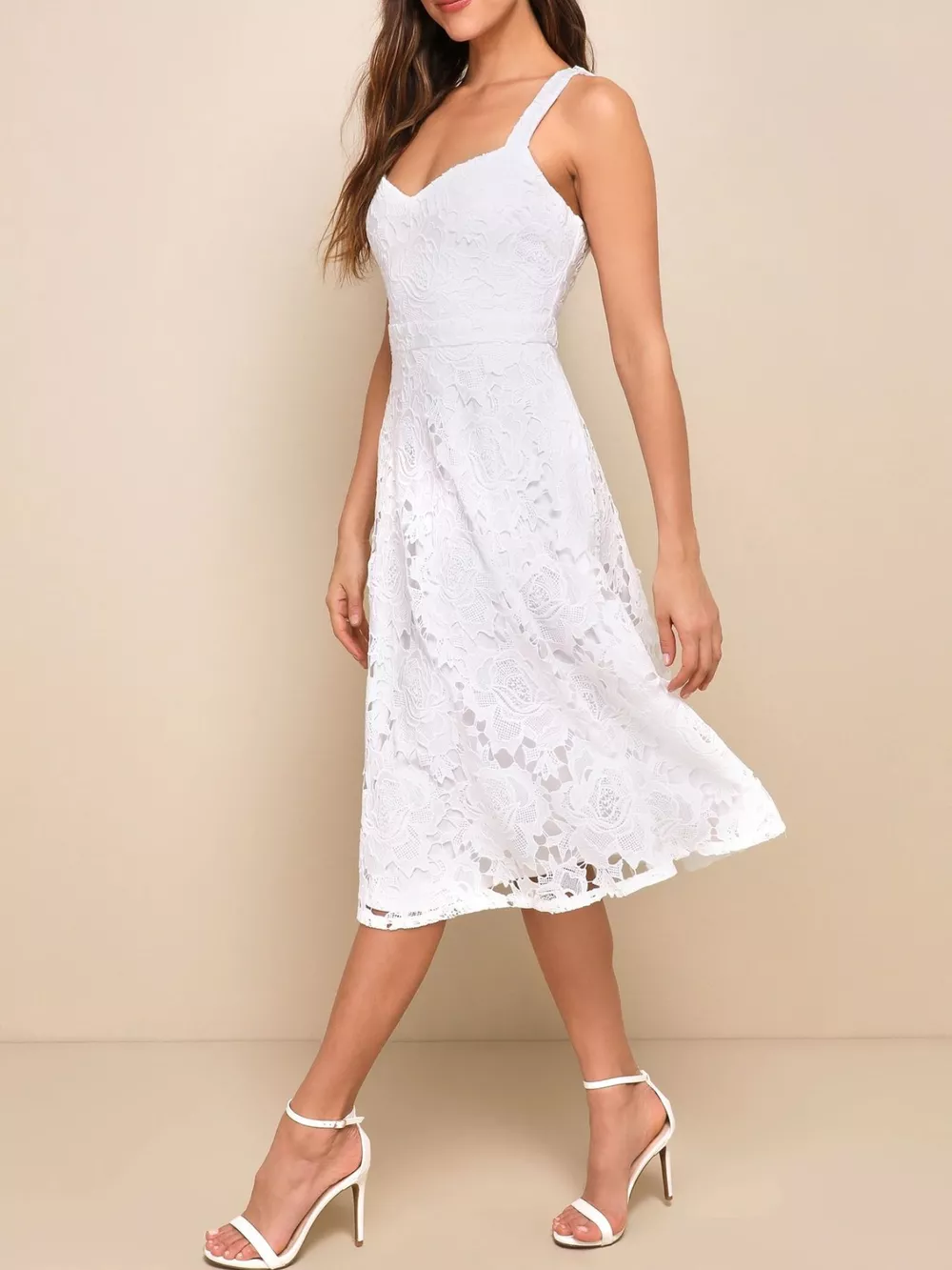 Lace A-Line Midi Dress, image 3