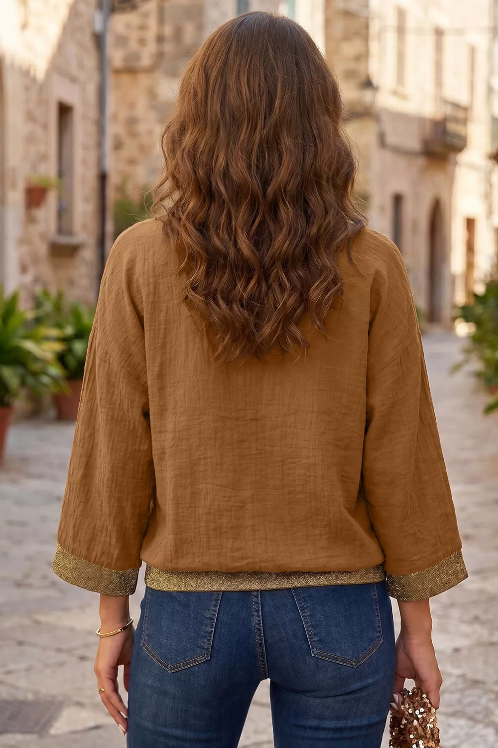 V-Neck Button Up Shirt, image 3