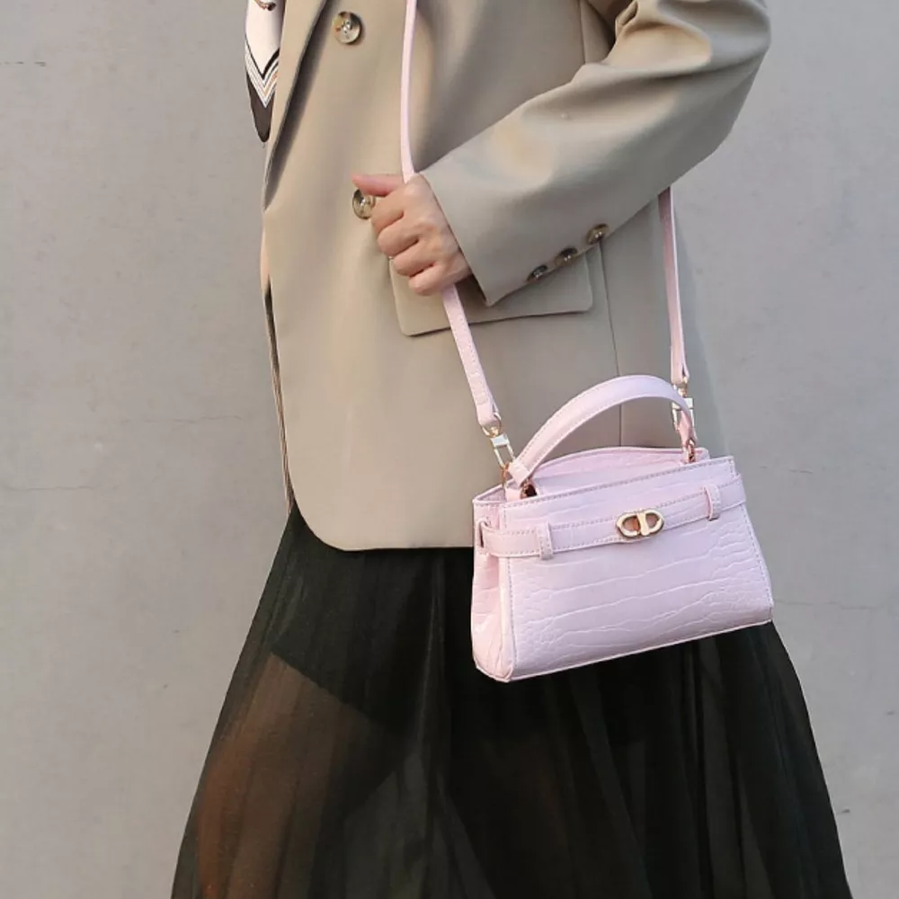 Crocodile-Embossed Crossbody Bag, image 3