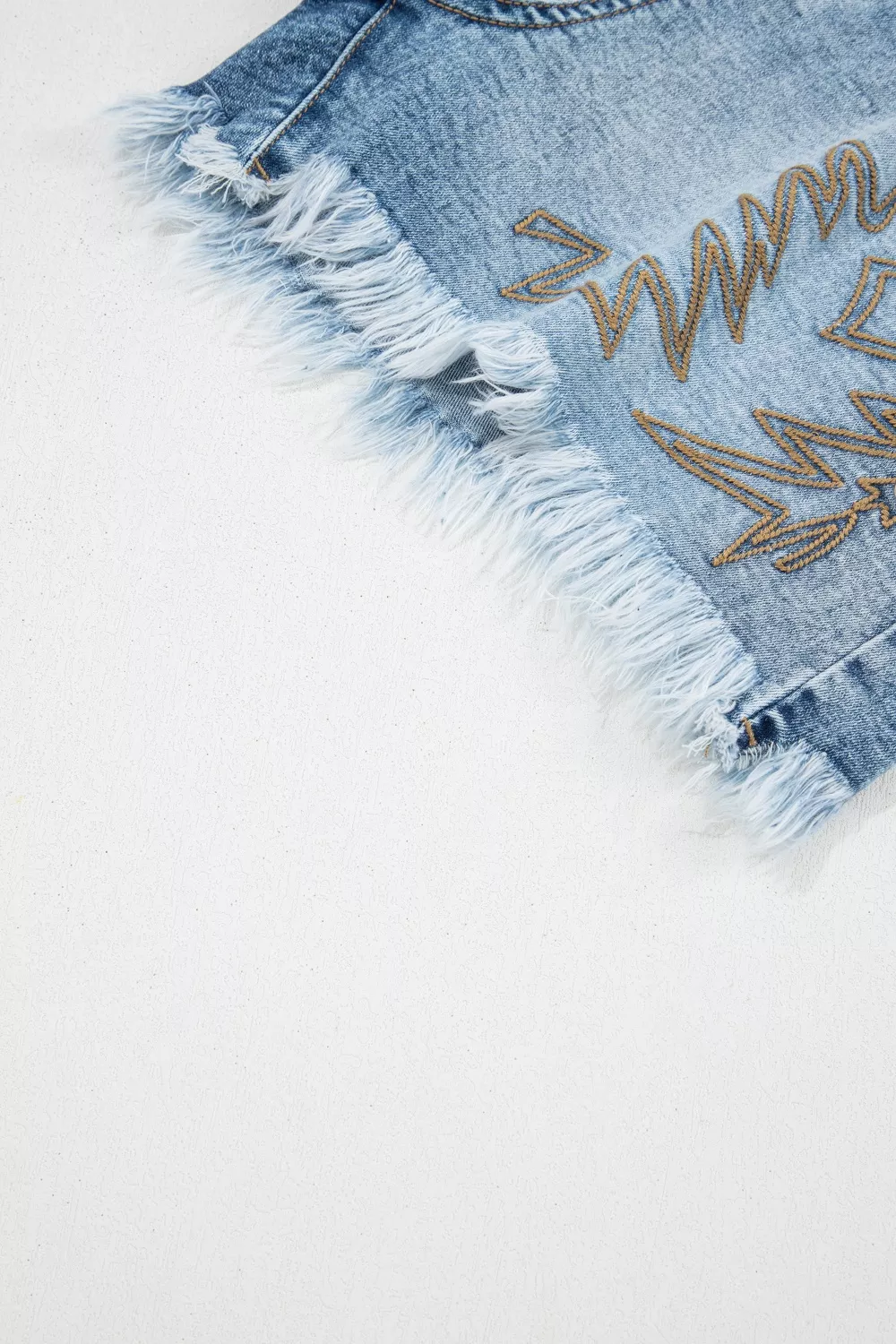 Western Embroidery Stud Denim Shorts, image 7