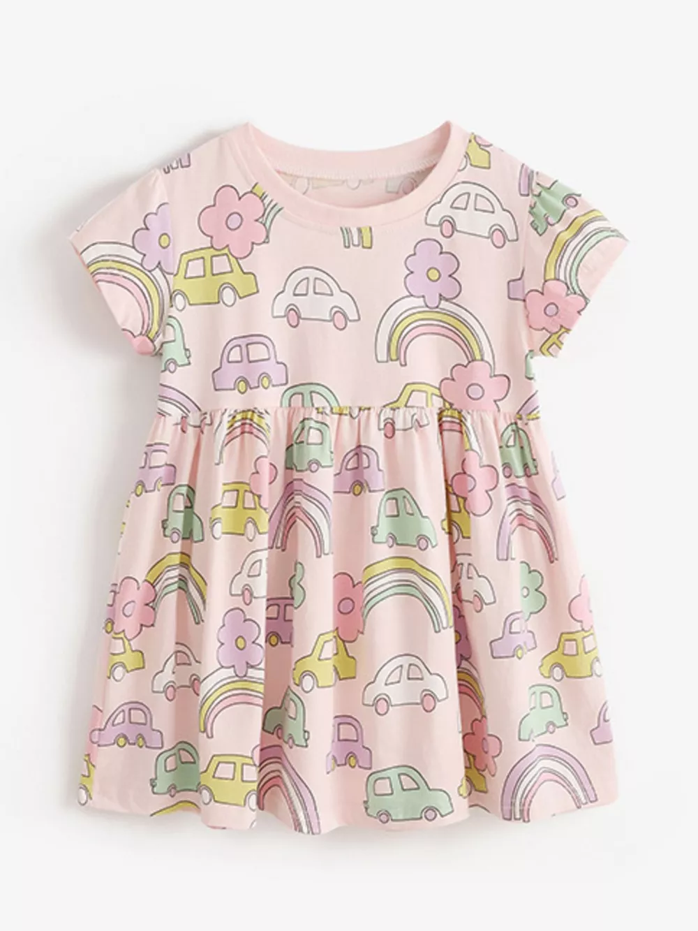 Children's Cute Cartoon Car Print Casual Dress, image 2