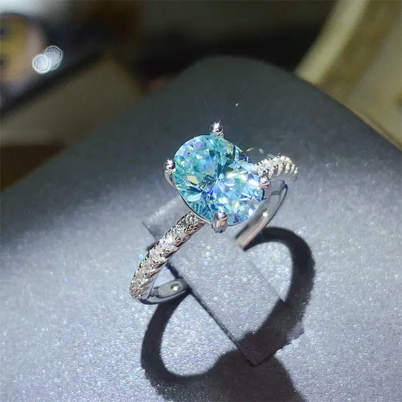 2 Carat Moissanite Zircon 925 Sterling Silver Ring, image 4