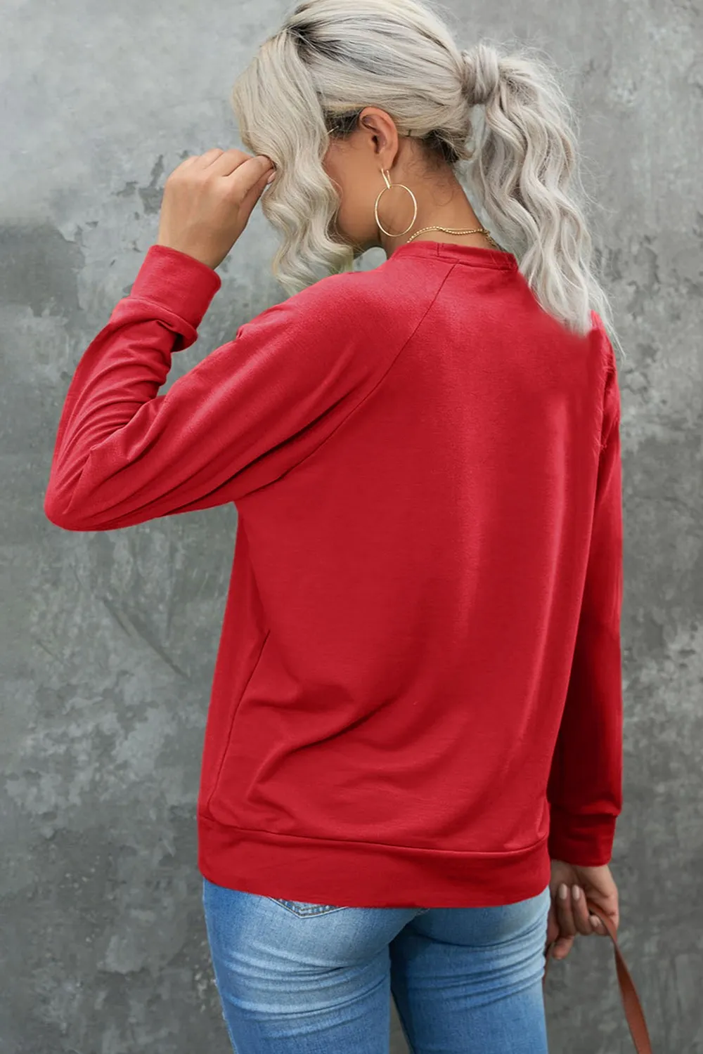 Round Neck Long Sleeve Sweatshirt, image 4