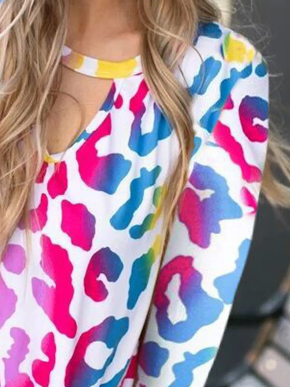 Cutout Round Neck Long Sleeve T-Shirt, image 17
