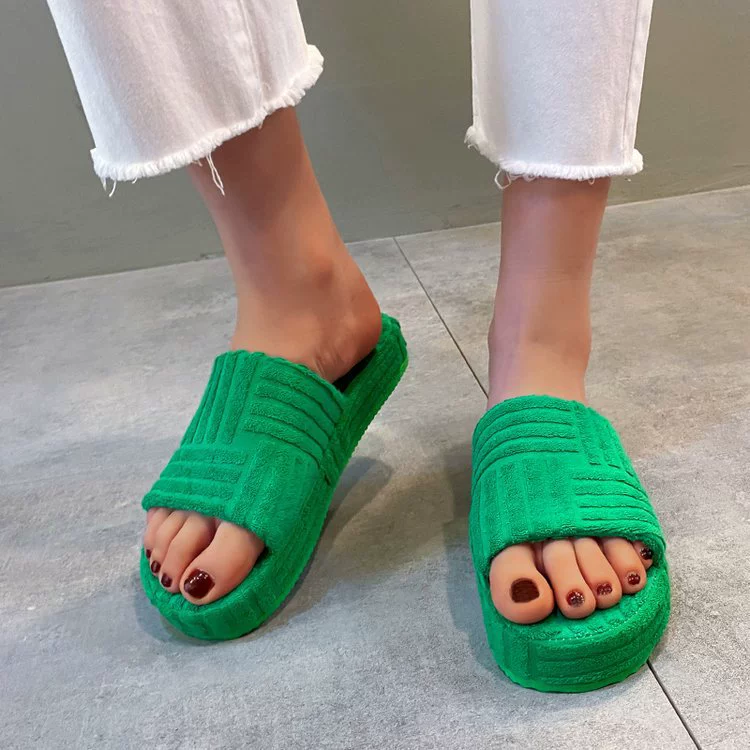 Open-Toe Platform Slippers, image 5