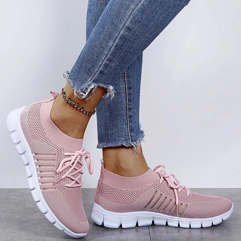 Breathable Mesh Lace Up Sneakers, image 4