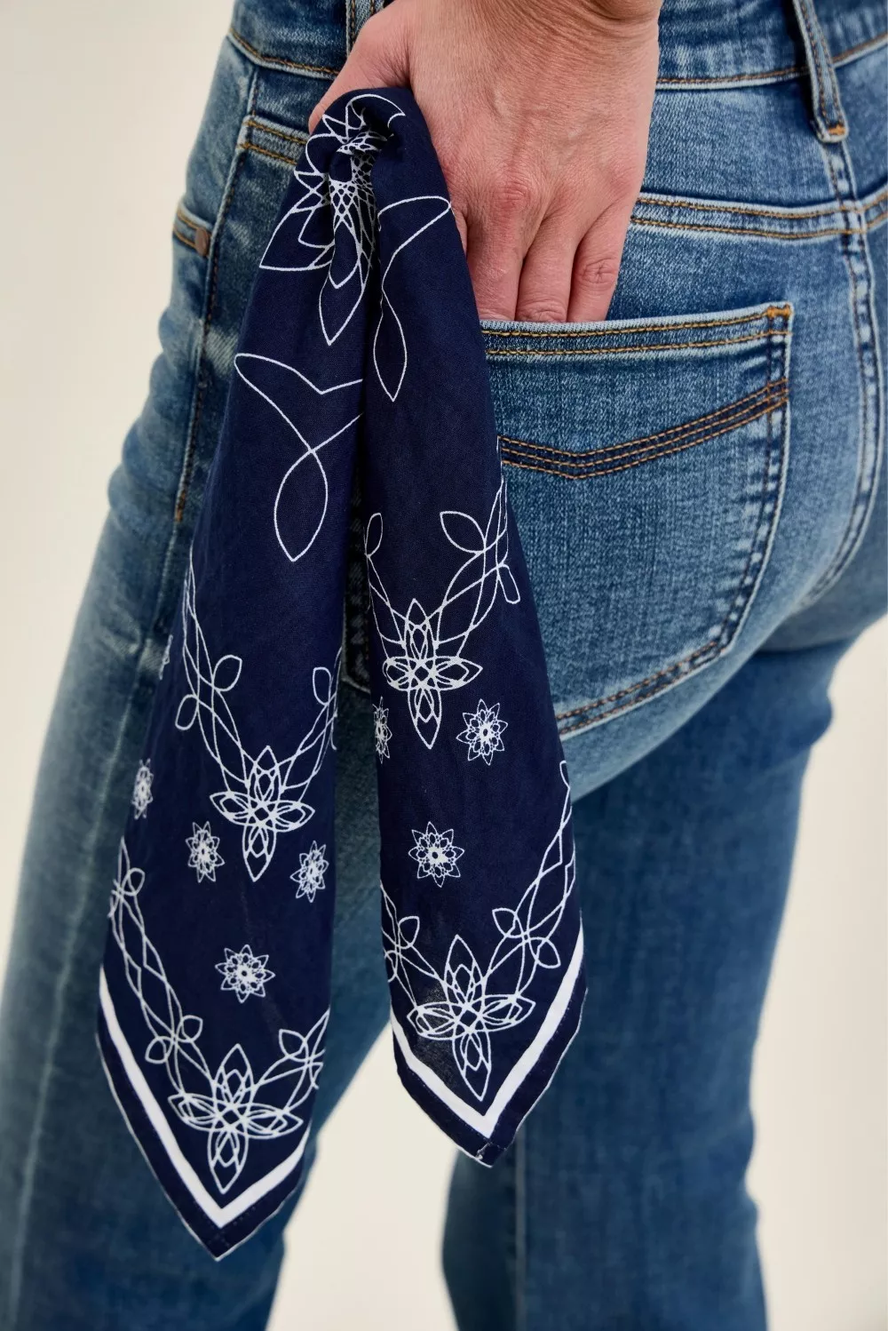Mid Rise Jaqueline Flare with Triple Needle Back Pkts and Bandana Loop, image 5