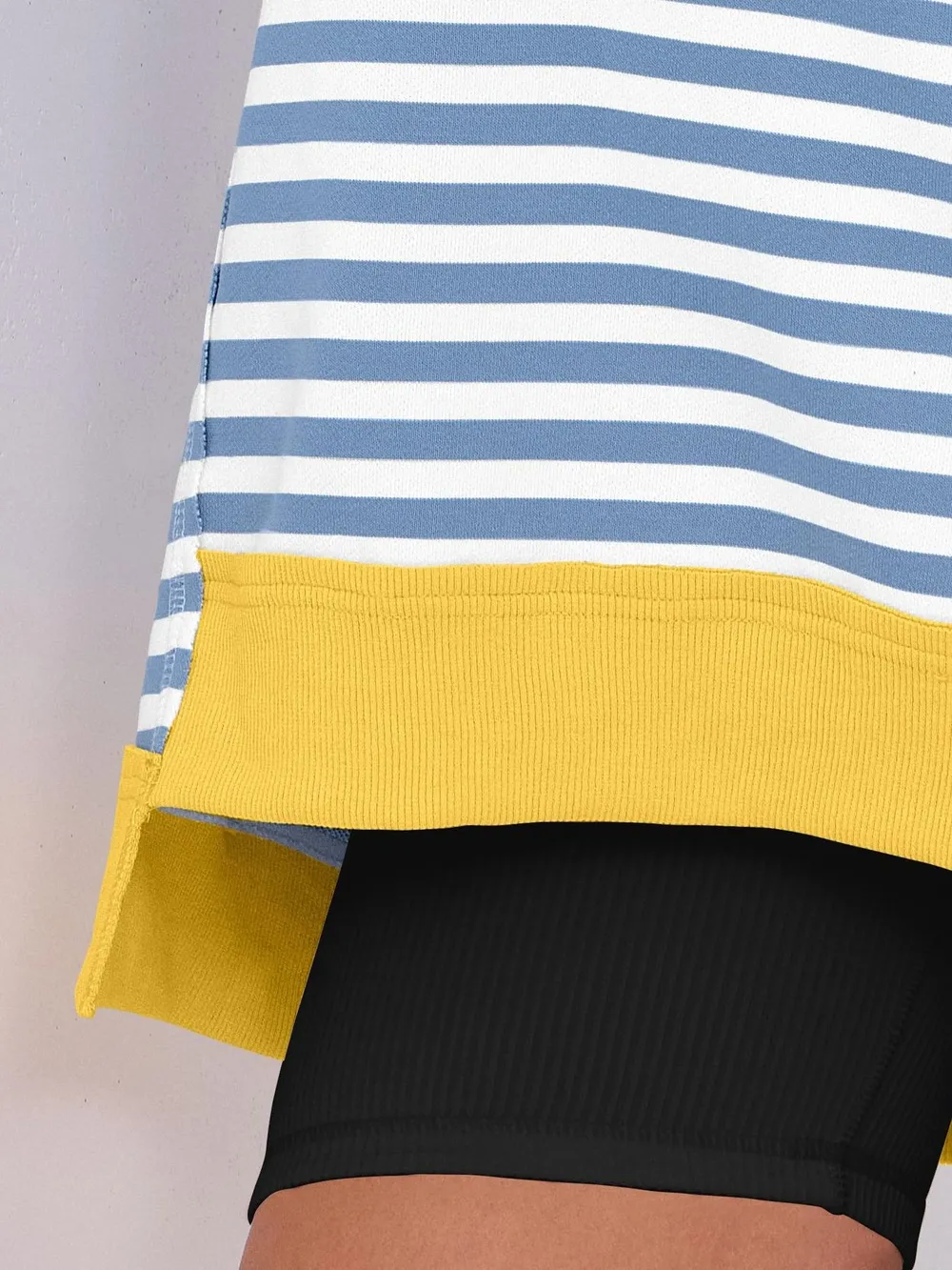 Notched Long Sleeve Oversized Sweatshirt, image 4