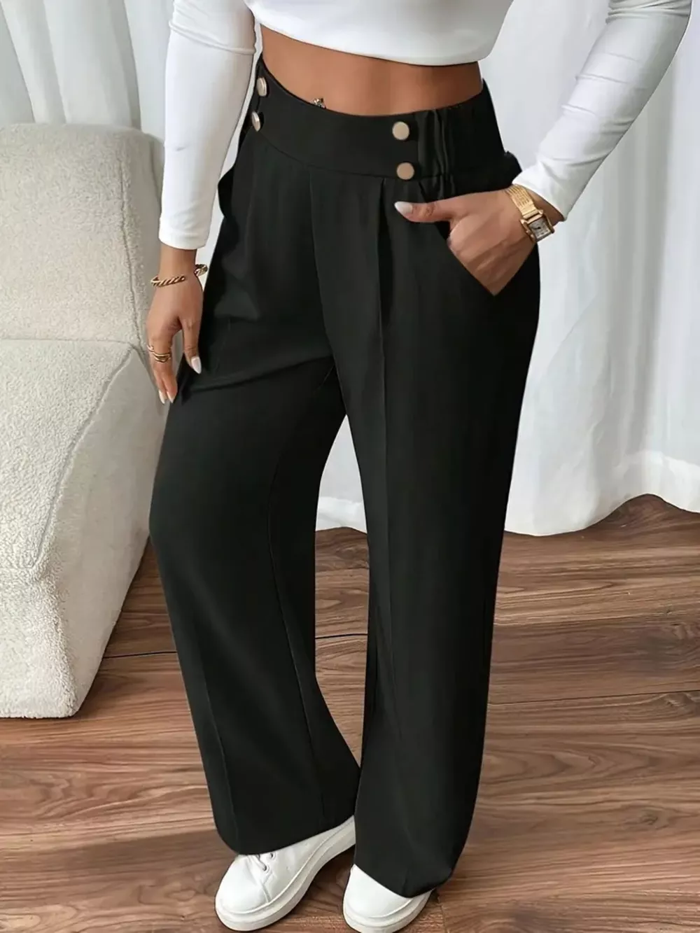 Full Size High-Waisted Wide-Leg Pants Plus Size, image 6