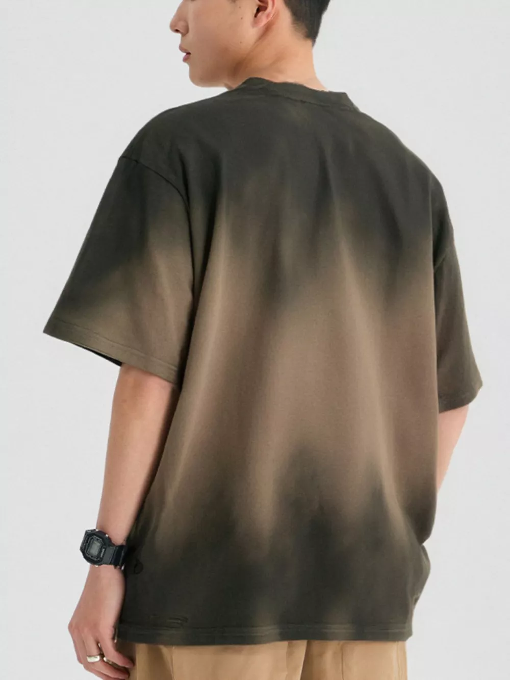 Men's Gradient Round Neck Oversized T-Shirt, image 2