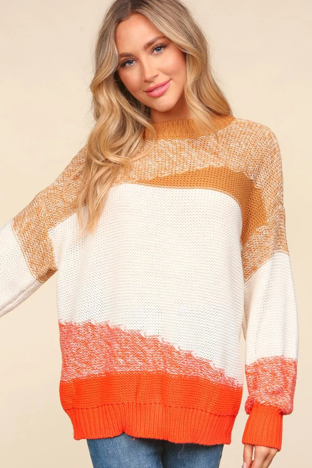 Color Block Long Sleeve Sweater, image 3