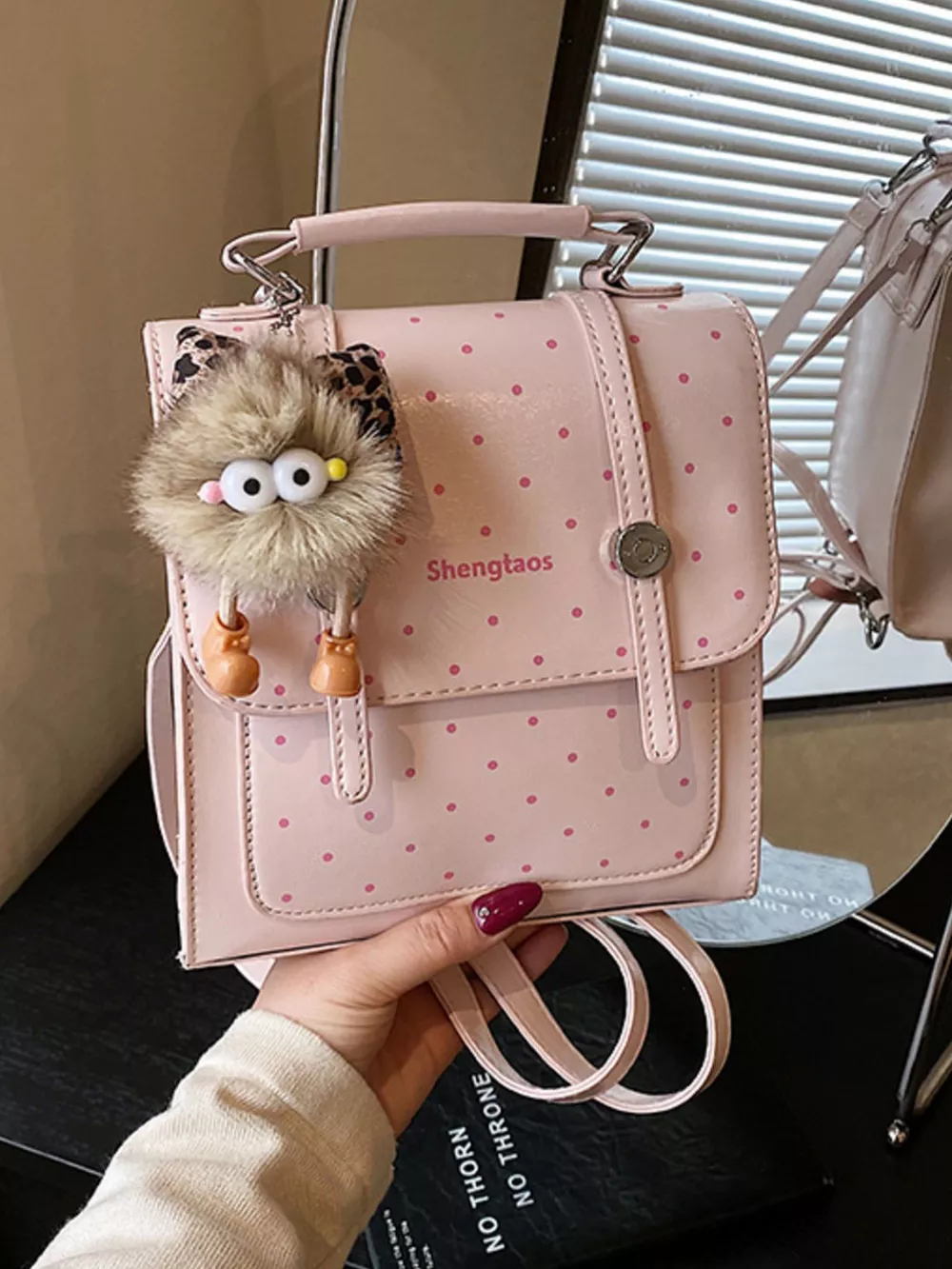 Polka Dot Backpack Bag, image 5