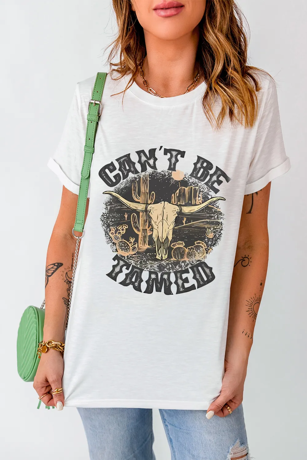 Graphic Round Neck Short Sleeve T-Shirt, image 3