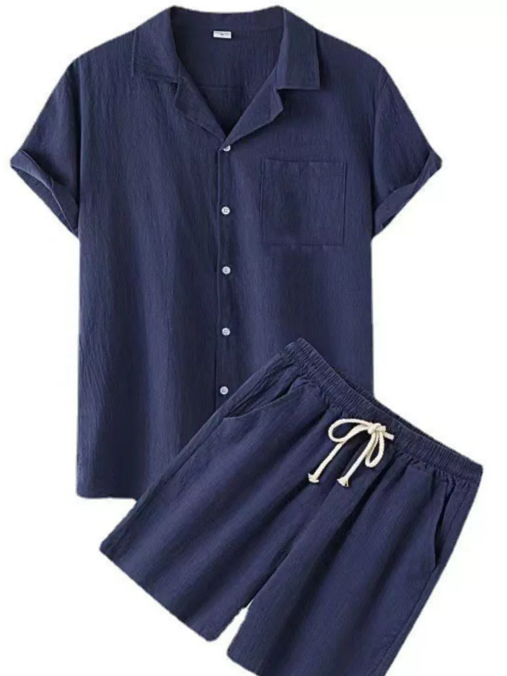 Men's Full Size Button Up Short Sleeve Shirt and Shorts Set Plus Size, image 11