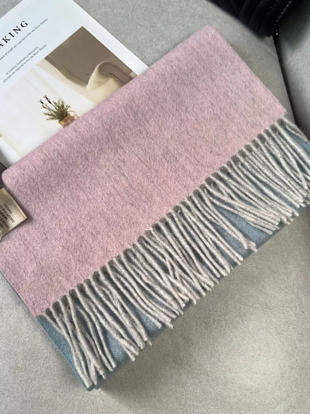 Color Block Fringe Scarf, image 4