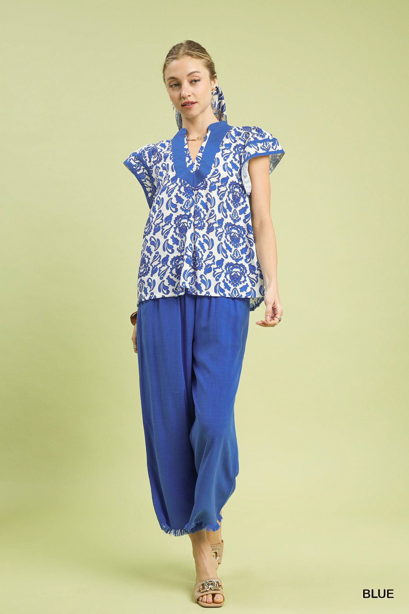 Abstract Print Short Sleeve Blouse, image 3