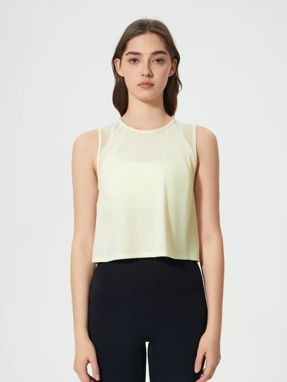Round Neck Cropped Active Tank, image 4