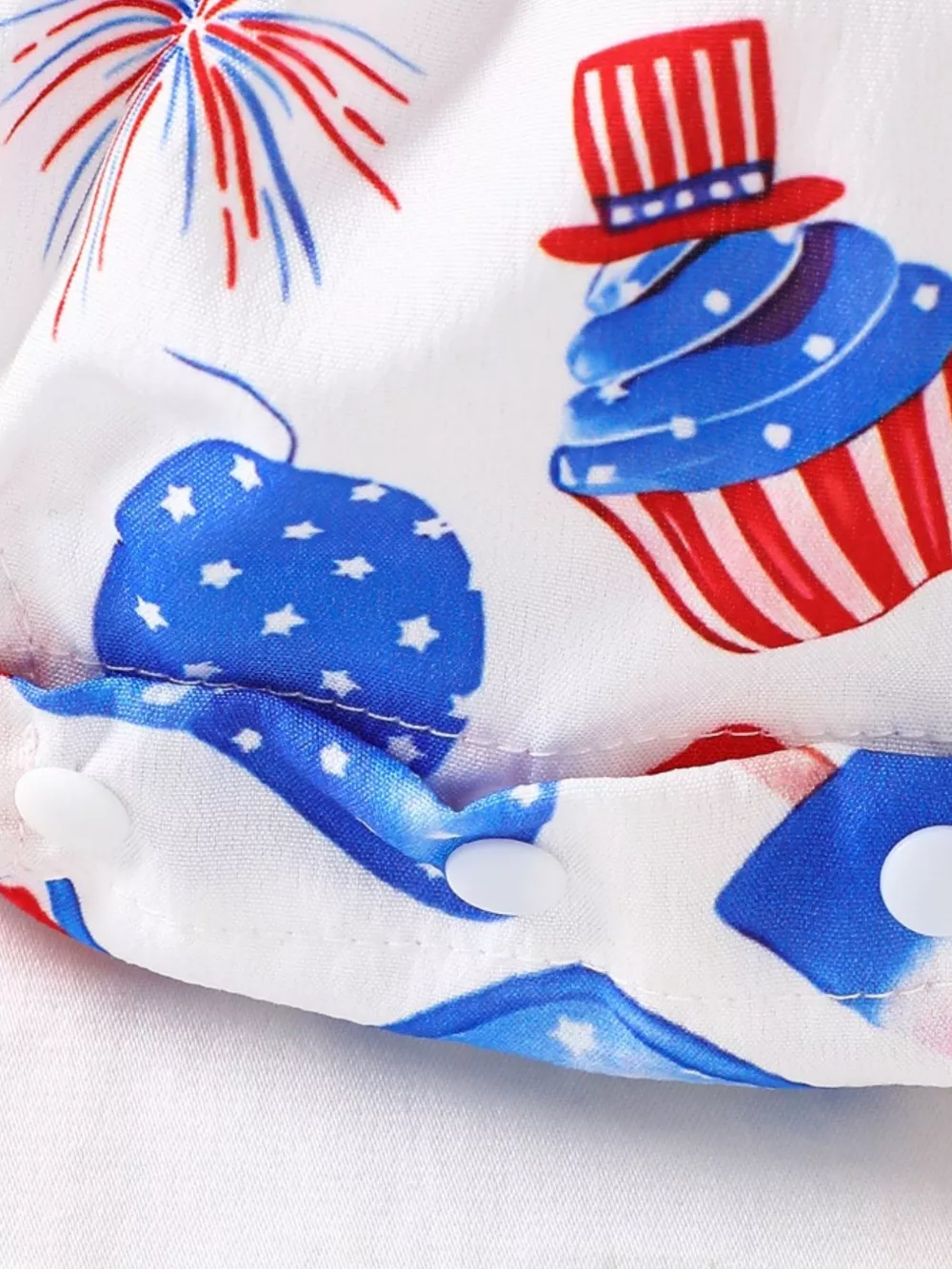 Children's Patriotic Print Ruffle Sleeve One-Piece, image 5