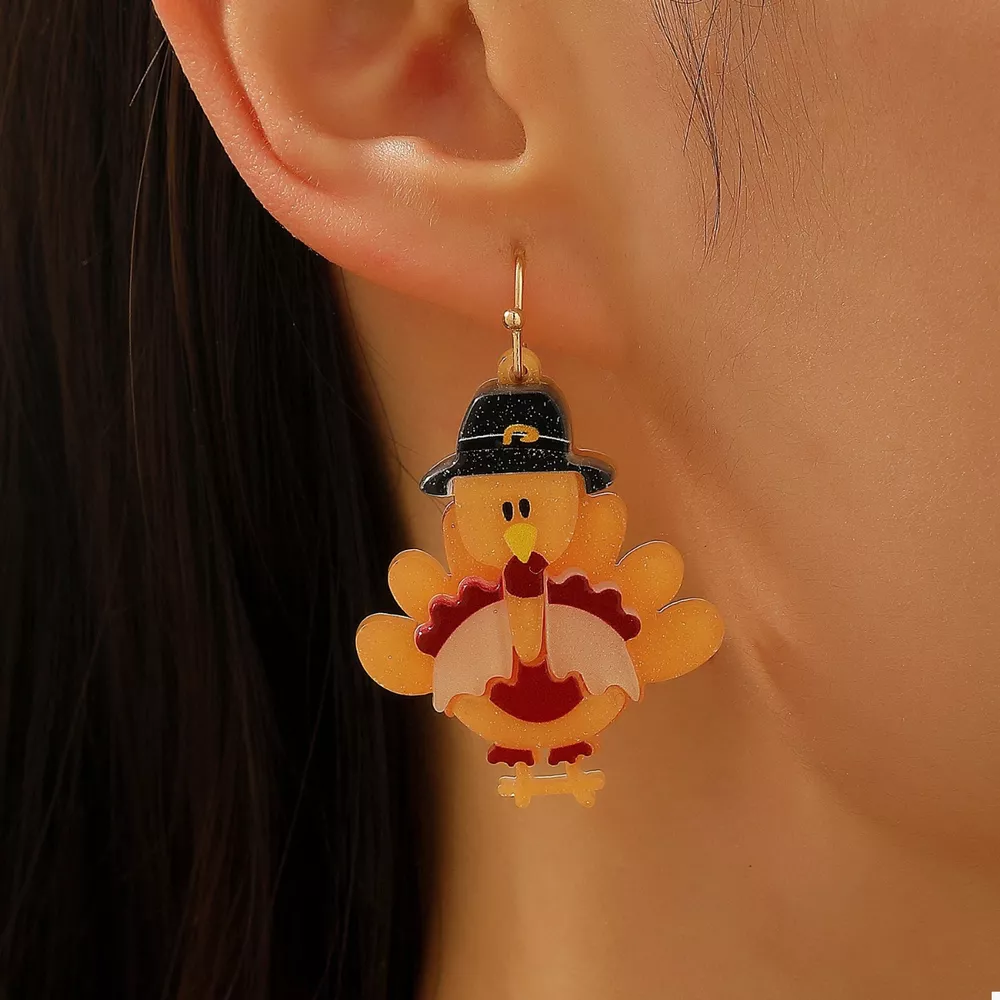 Thanksgiving Turkey Dangle Earrings, image 10