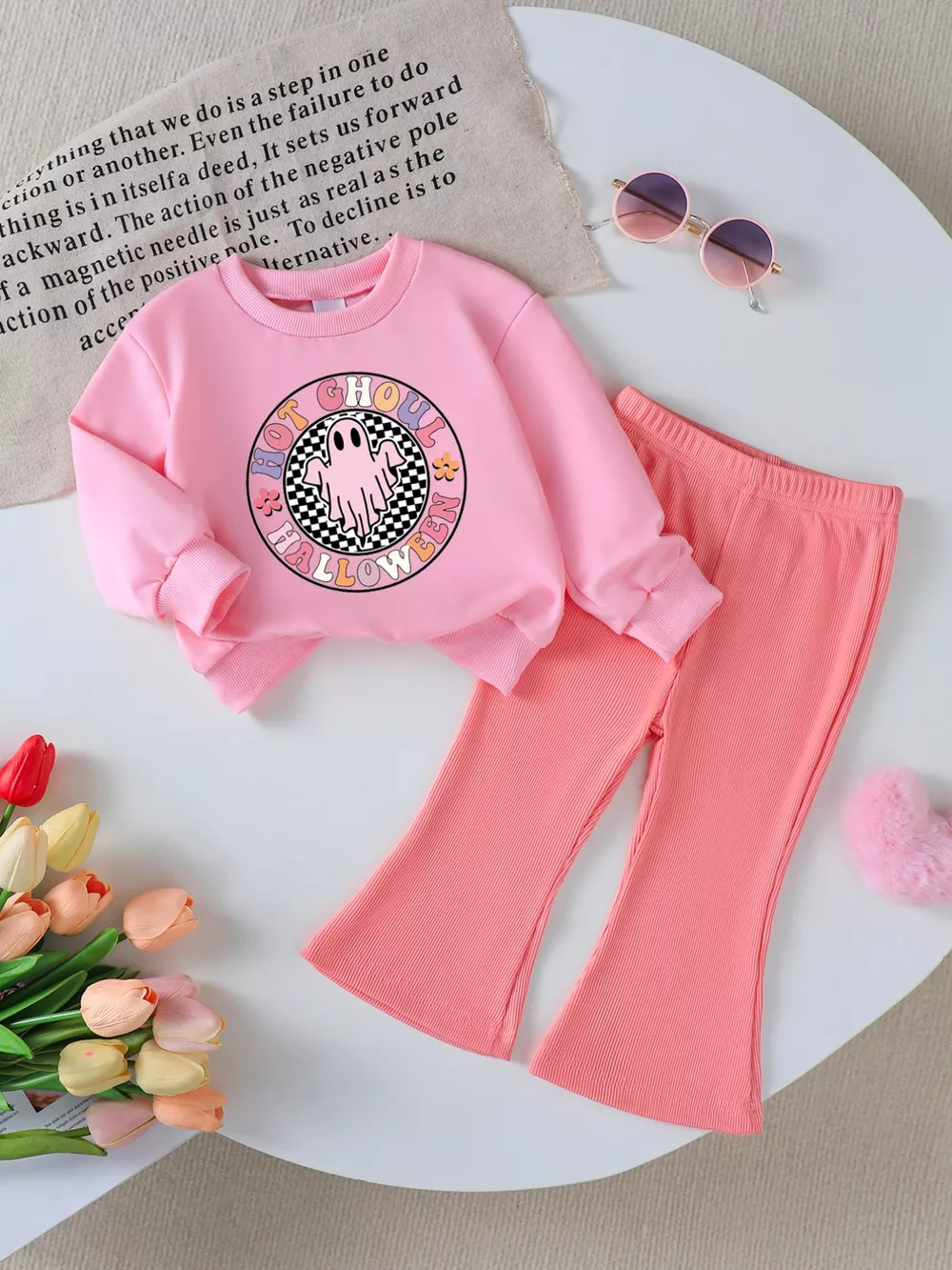 Children's Halloween Graphic Sweatshirt and Flare Pants Set, image 21