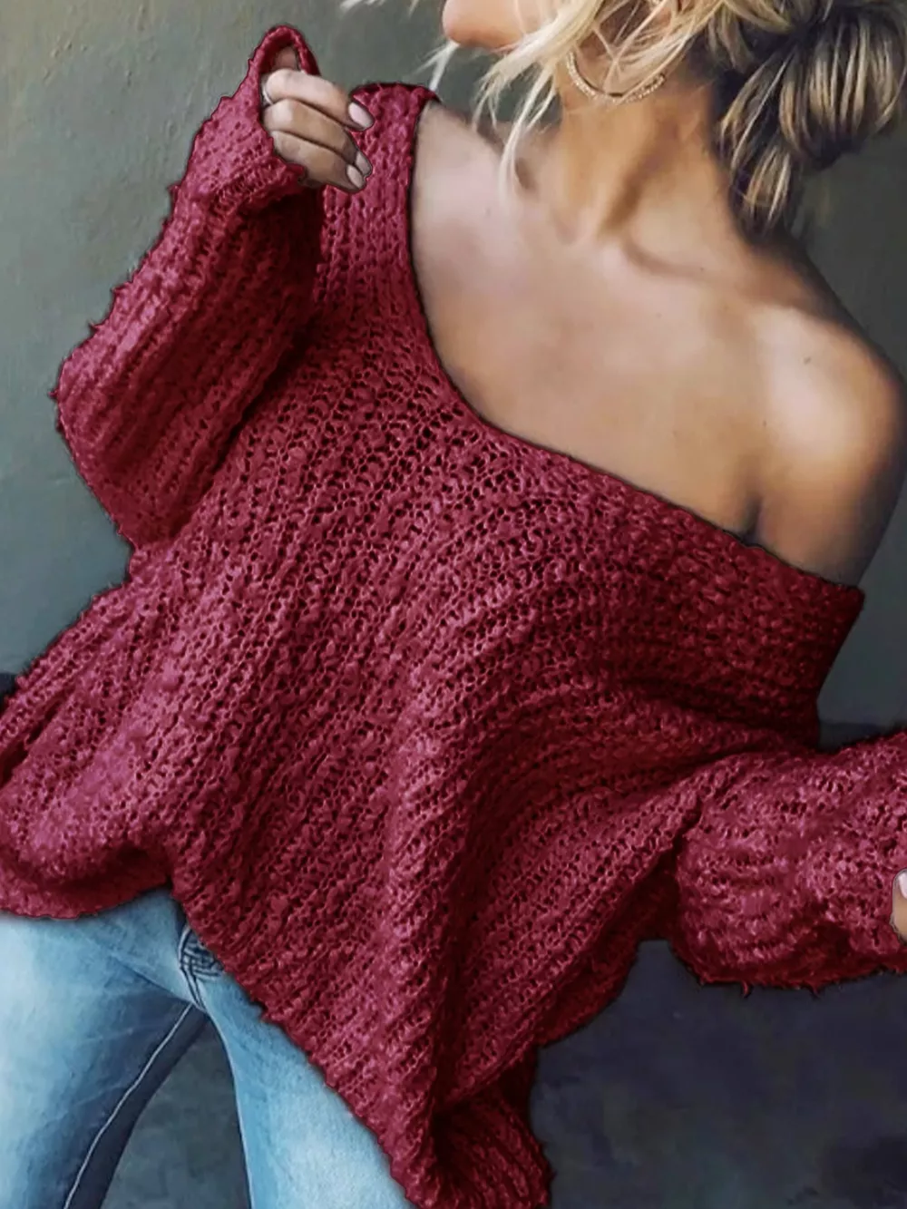 Loose Fit Long Sleeve Sweater, image 16