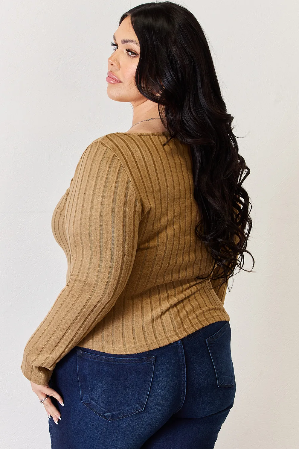 Full Size Ribbed Long Sleeve T-Shirt, image 3
