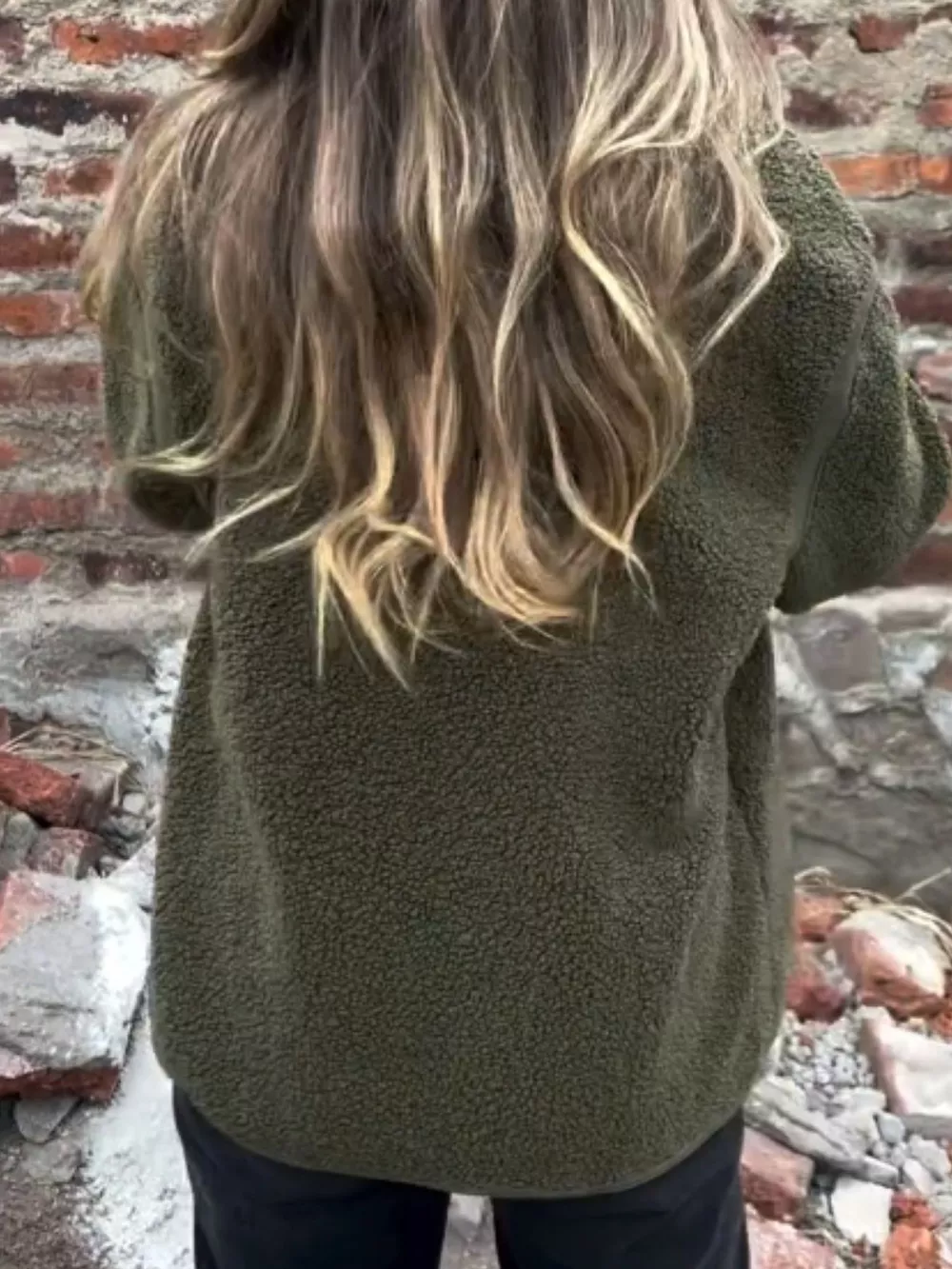 Full Size Button Up Long Sleeve Fleece Jacket Plus Size, image 6