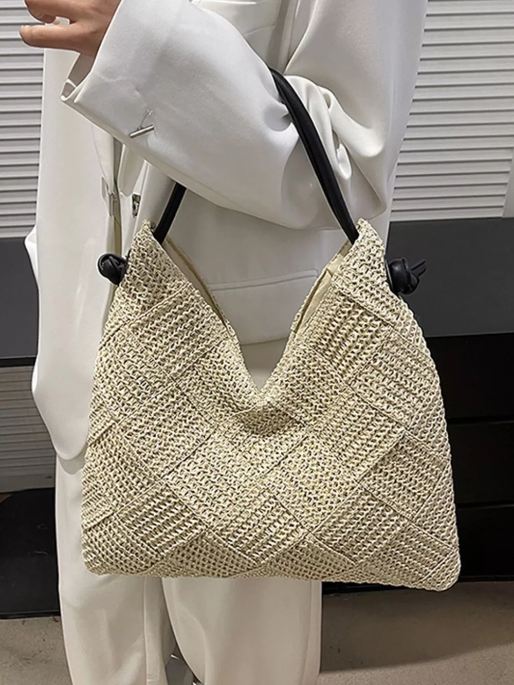 Woven Straw Shoulder Bag, image 5