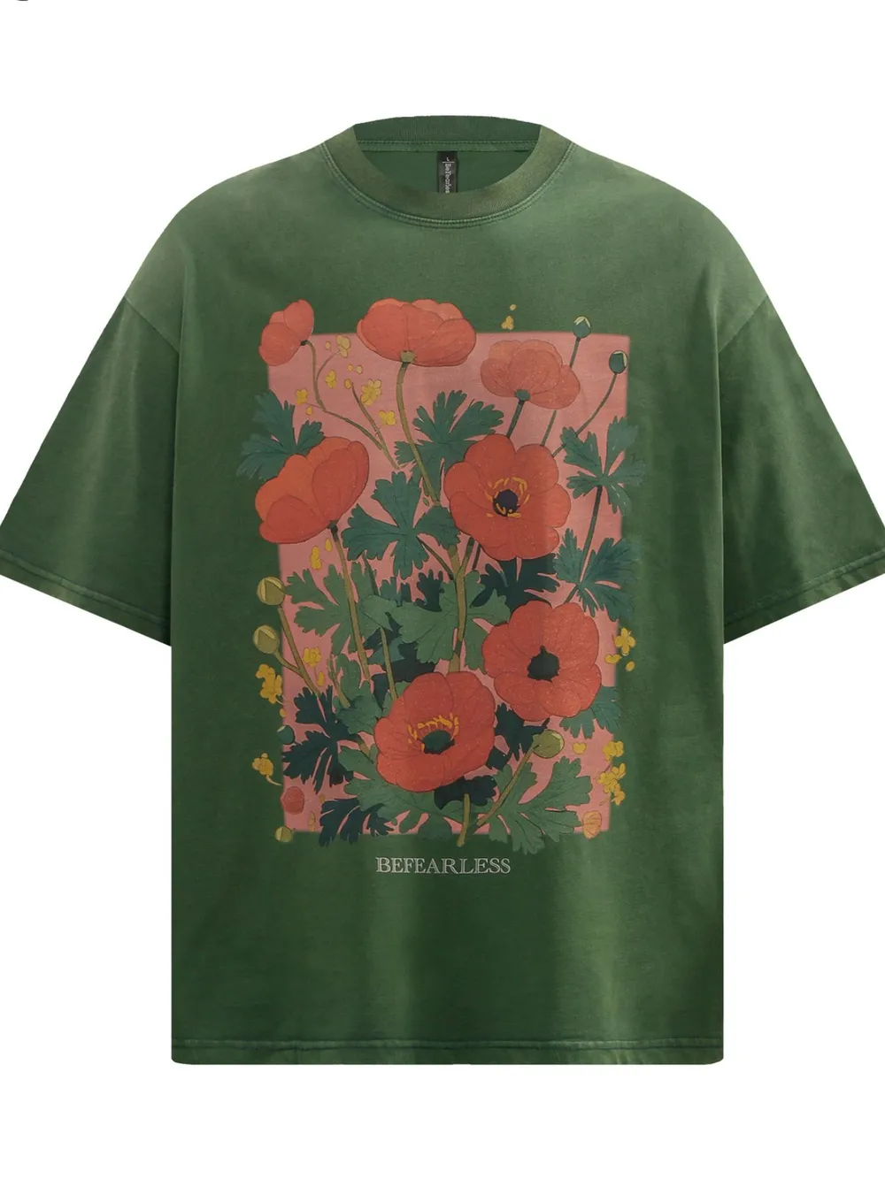 Men's Flower Graphic Oversized T-Shirt, image 2