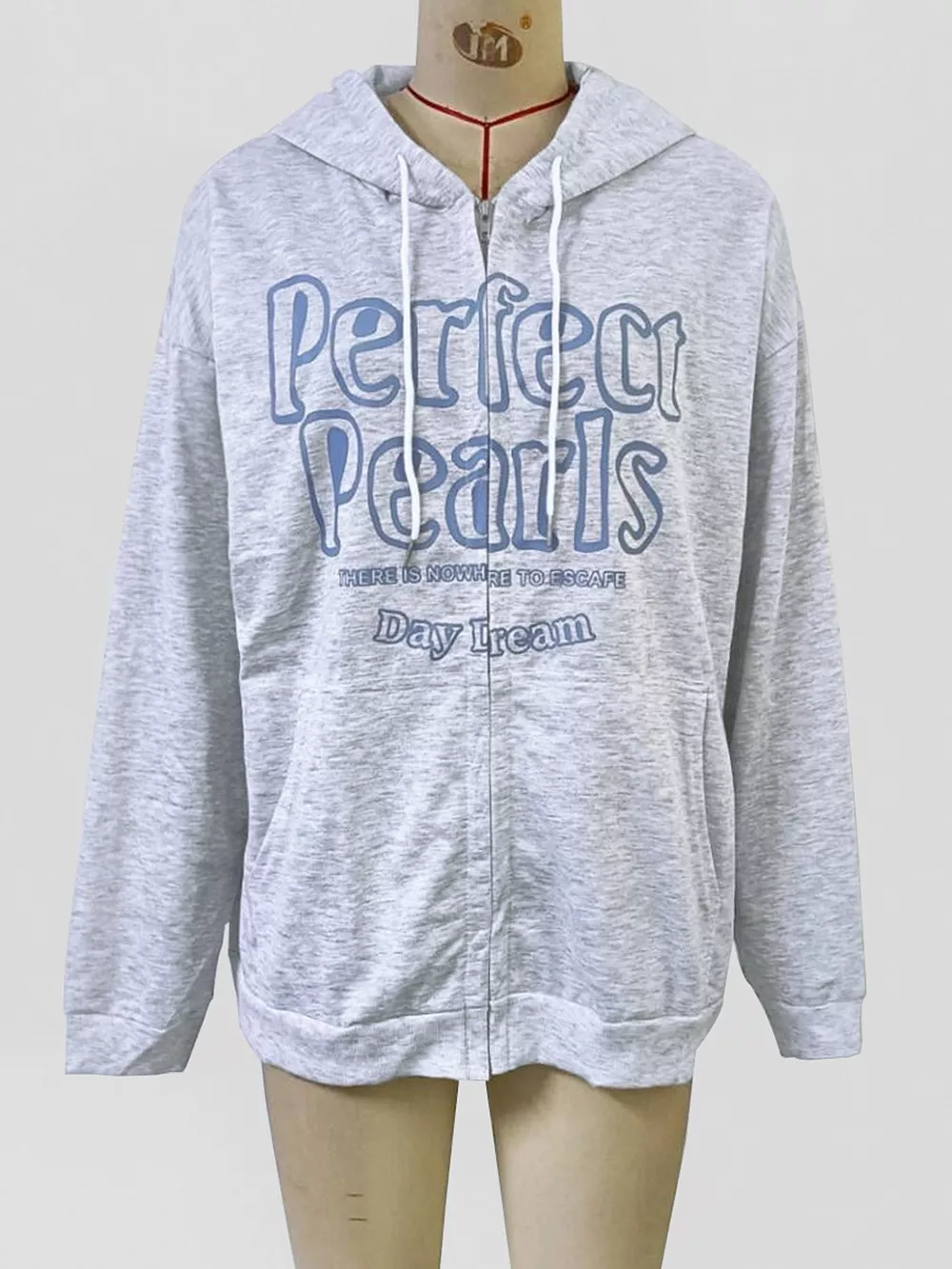 Letter Graphic Zip-Up Hoodie, image 5